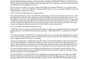 Chỉ thị 17/2004/CT-UB kế hoạch phát triển kinh tế xã hội 2006-2010 Bến Tre