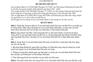 Quyết định 2343/QĐ-BNV thành lập Trang tin điện tử cải cách hành chính Nhà nước Bộ Nội Vụ