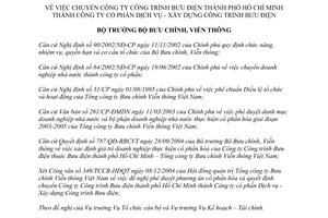 Quyết định 61/2004/QĐ-BBCVT chuyển Công ty Công trình Bưu điện Thành phố Hồ Chí Minh thành Công ty cổ phần Dịch vụ - Xây dựng