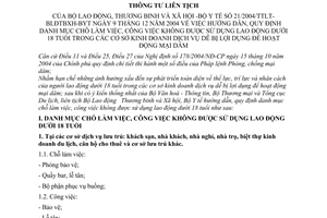 Thông tư liên tịch 21/2004/TTLT-BLĐTBXH-BYT hướng dẫn danh mục chỗ làm việc không được sử dụng lao động dưới 18 tuổi dễ hoạt động mại dâm