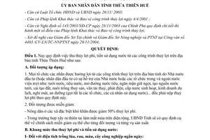 Quyết định 4179/2004/QĐ-UBND thu thuỷ lợi phí và tiền sử dụng nước tỉnh Thừa Thiên Huế