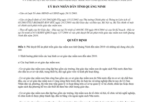 Quyết định 4524/2004/QĐ-UB đề án phát triển giáo dục mầm non Quảng Ninh 2010