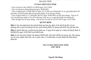 Quyết định 121/2004/QĐ-UB tốc độ tối đa phương tiện cơ giới lưu thông