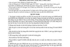Nghị quyết 3g/2004/NQ-HĐND5 phí vệ sinh môi trường