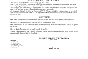 Quyết định 4021/QĐ-UB  phê duyệt Đề án cải cách thủ tục hành chính