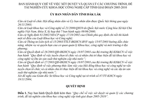 Quyết định 77/2004/QĐ-UB Quy chế xét duyệt và quản lý các chương trình