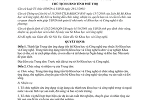 Quyết định 3849/2004/QĐ-UB thành lập Trung tâm ứng dụng tiến bộ khoa học công nghệ Phú Thọ