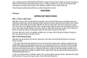 Nghị định 204/2004/NĐ-CP chế độ tiền lương đối với cán bộ, công chức, viên chức lực lượng vũ trang