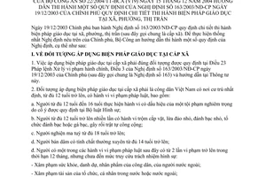 Thông tư 22/2004/TT-BCA(V19) biện pháp giáo dục xã, phường, thị trấn hướng dẫn thi hành 163/2003/NĐ-CP