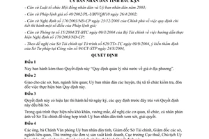 Quyết định 2982/QĐ-UB năm 2004 Quy định quản lý nhà nước về giá ở địa phương