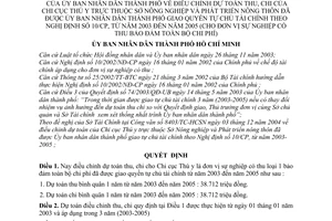 Quyết định 281/2004/QĐ-UB điều chỉnh dự toán thu, chi Chi cục Thú y được UBND giao quyền tự chủ tài chính hướng dẫn Nghị định10/CP,2003-2005