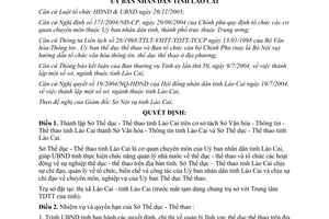 Quyết định 780/2004/QĐ-UB thành lập Sở Thể dục Thể thao Lào Cai