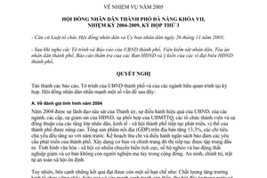 Nghị quyết số 16/2004/NQ-HĐND nhiệm vụ năm 2005 thành phố Đà Nẵng