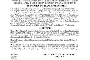 Quyết định 302/2004/QĐ-UB điều chỉnh định mức khoán biên chế quản lý hành chính Ủy ban nhân dân quận Bình Thạnh
