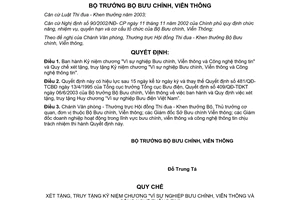 Quyết định 1053/QĐ-BBCVT 2004 Kỷ niệm chương Vì sự nghiệp Bưu chính Viễn thông