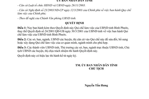 Quyết định 127/2004/QĐ-UB quy chế làm việc Ủy ban nhân dân Bình Phước