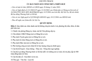 Quyết định 4318/QĐ-UB năm 2004 chức danh mức phụ cấp cán bộ không chuyên trách Thừa Thiên Huế