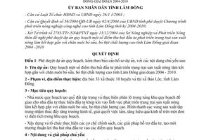 Quyết định 237/2004/QĐ-UB duyệt quy hoạch thu hút đầu tư trang trại sản xuất nông lâm kết hợp Lâm Đồng