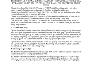 Thông tư liên tịch 02/2004/TTLT-UBDSGĐTE-BNV hướng dẫn chức năng nhiệm vụ quyền hạn cơ cấu tổ chức của Ủy ban Dân số Gia đình Trẻ em tỉnh