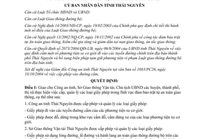 Quyết định 3199/QĐ-UB 2004 quản lý cấp các loại giấy phép trong an toàn giao thông Thái Nguyên