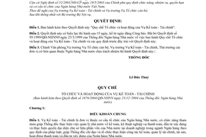 Quyết định 1676/2004/QĐ-NHNN Quy chế Tổ chức hoạt động Vụ Kế toán-Tài chính