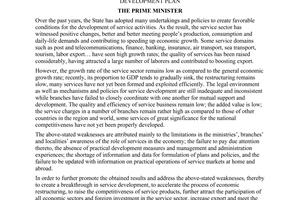 Directive No. 49/2004/CT-TTg of December 24, 2004 on service development in the 2006-2010 five year socio-economic development plan