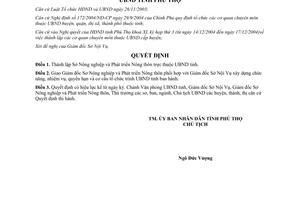 Quyết định 4008/2004/QĐ-UB thành lập Sở Nông nghiệp Phát triển Nông thôn Phú Thọ