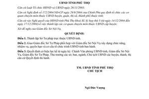 Quyết định 4019/2004/QĐ-UB thành lập Sở Tư pháp Phú Thọ