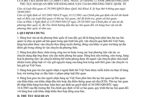 Thông tư 125/2004/TT-BTC hướng dẫn thủ tục hải quan hàng hoá vận tải đa phương thức quốc tế