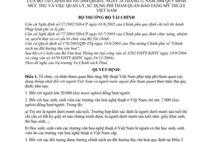 Quyết định 101/2004/QĐ-BTC mức thu, quản lý, sử dụng phí tham quan Bảo tàng Mỹ thuật Việt Nam
