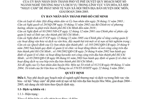 Quyết định 319/2004/QĐ-UB quy hoạch ngành nghề thương mại dịch vụ  lĩnh vực VHXH “nhạy cảm” dễ phát sinh tệ nạn huyện Hóc Môn,2004-2005