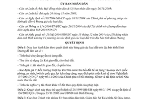 Quyết định 182/2004/QĐ-UB bảng giá đất trên địa bàn tỉnh Bình Dương