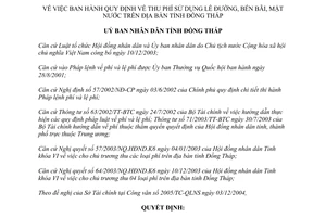 Quyết định 103/2004/QĐ.UB Quy định thu phí sử dụng lề đường bến bãi mặt nước