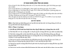 Quyết định 2700/2004/QĐ-UB Bảng giá đất tỉnh An Giang
