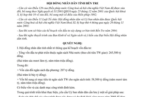 Nghị quyết 16/2004/NQ-HĐND kế hoạch vốn đầu tư xây dựng cơ bản 2005 Bến Tre