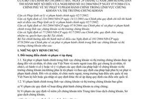 Thông tư 130/2004/TT-BTC xử phạt vi phạm hành chính chứng khoán thị trường chứng khoán hướng dẫn Nghị định 161/2004/NĐ-CP