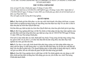 Quyết định 215/2004/QĐ-TTg giá bán điện