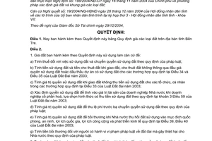 Quyết định 5125/2004/QĐ-UB Quy định giá đất tỉnh Bến Tre