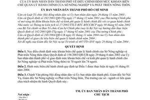 Quyết định 347/2004/QĐ-UB điều chỉnh định mức khoán biên chế quản lý hành chính Sở Nông nghiệp và Phát triển Nông thôn