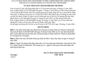 Quyết định 346/2004/QĐ-UB điều chỉnh định mức khoán biên chế quản lý hành chính Thanh tra thành phố