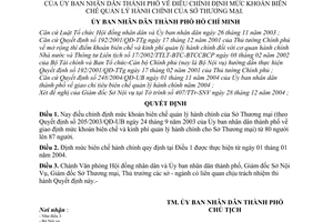 Quyết định 342/2004/QĐ-UB điều chỉnh định mức khoán biên chế quản lý hành chính Sở Thương mại