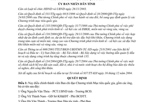 Quyết định 133/2004/QĐ-UB thành viên Ban chỉ đạo Chương trình Mục tiêu quốc gia