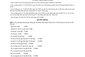 Quyết định 5161/2004/QĐ-UB thu phí giao thông qua cầu Phước Mỹ huyện Giồng Trôm Bến Tre