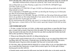 Thông tư 134/2004/TT-BTC hướng dẫn chế độ thu, nộp, quản lí sử dụng lệ phí cơ quan Đại diện Ngoại giao Lãnh sự Việt Nam nước ngoài