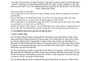 Thông tư liên tịch 38/2004/TTLT-BTNMT-BNV hướng dẫn chức năng, nhiệm vụ, quyền hạn và tổ chức của Văn phòng đăng ký quyền sử dụng đất