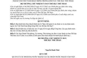 Quyết định 1928/2004/QĐ-UBTDTT Quy chế Quản lý  đoàn ra và  đoàn nước ngoài vào Việt Nam trong lĩnh vực thể dục thể thao