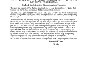 Công văn 27/TC/TCT nộp thuế hàng khuyến mại