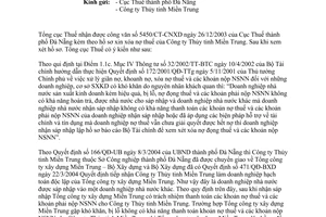 Công văn 06TCT/DNNN xóa nợ thuế và các khoản nộp Ngân sách nhà nước