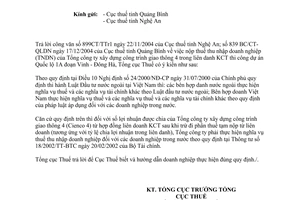 Công văn 23TCT/ĐTNN thuế thu nhập doanh nghiệp