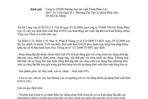 Công văn 04TCT/DNK thuế suất thuế GTGT hoạt động sản xuất, lắp đặt cửa kính khung nhôm